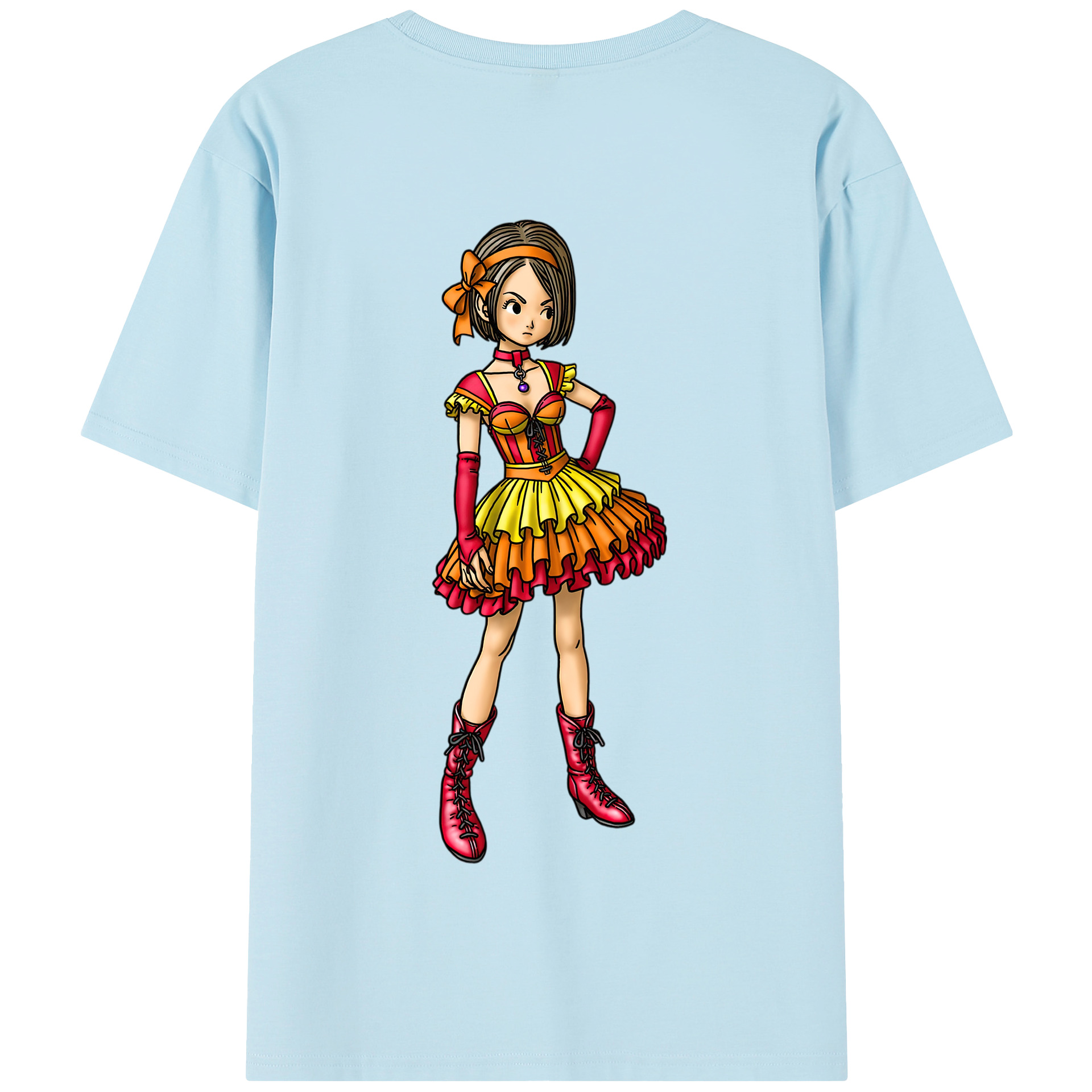 （画像用） ドラゴンクエスト Doragon Kuesuto Dragon Quest 綿100％半袖Tシャツ（背面プリント）